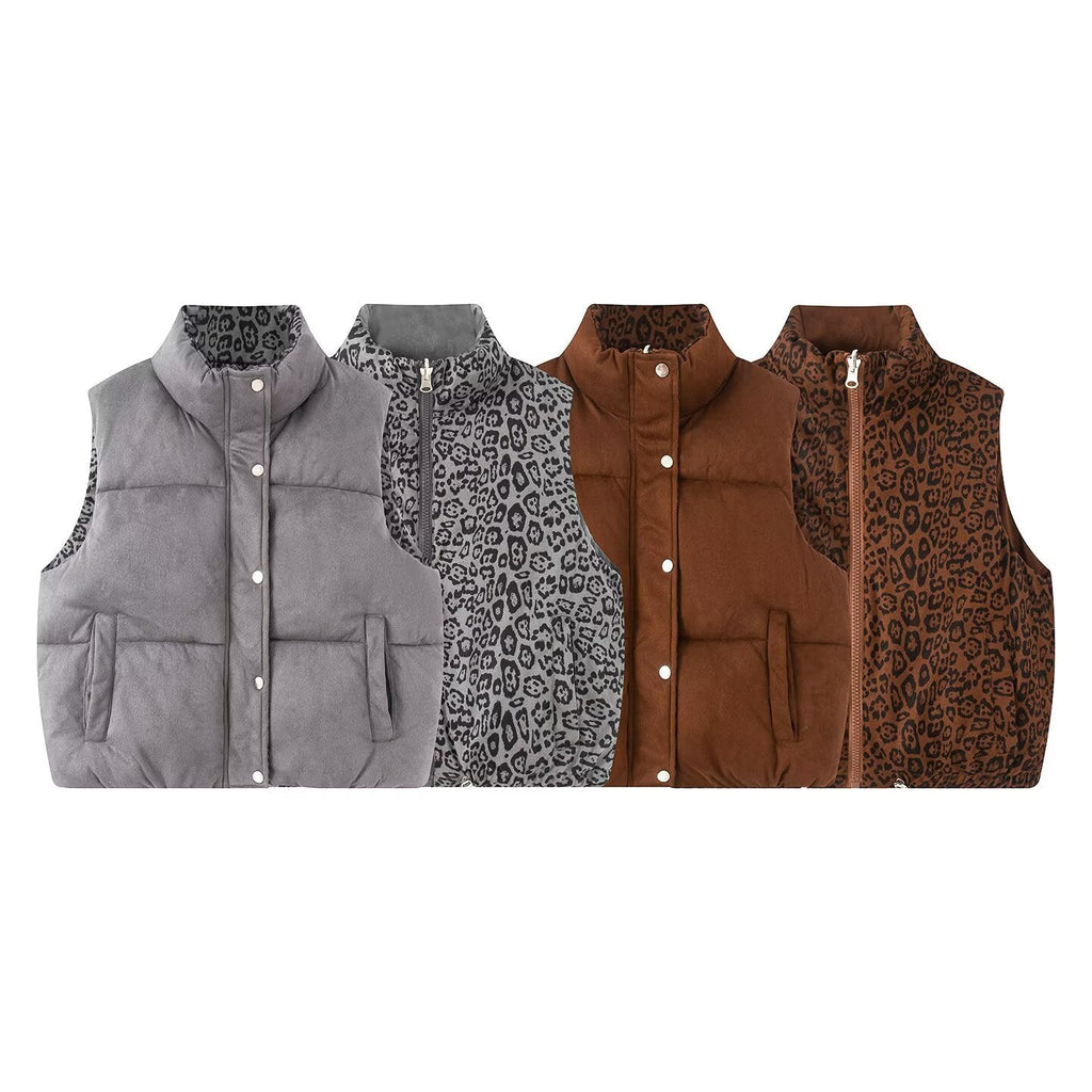 Women's new two-wear design suede cotton vest