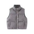 Women's new two-wear design suede cotton vest