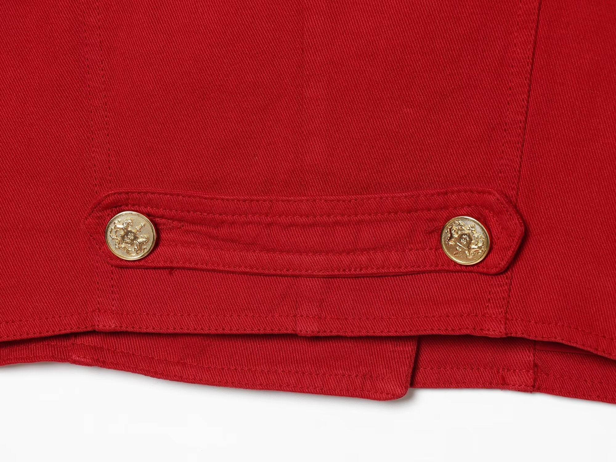 Women's button decoration short slim jacket Coat