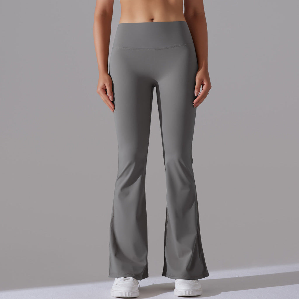 Women's New Double-sided Sanding High Waist Sports Wide-leg Pants Running Fitness Yoga Flared Pants