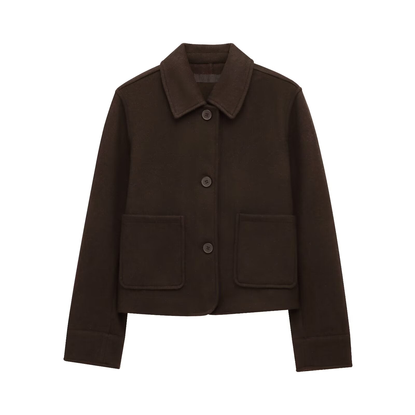 Women's new fashion long sleeved lapel soft texture jacket