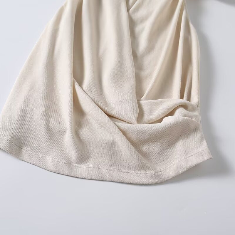 Women's casual draped cross top