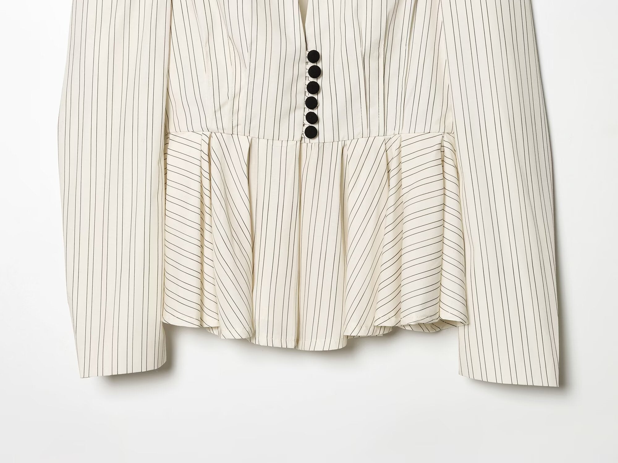 Women's short skirt style hem striped Blazer Coat