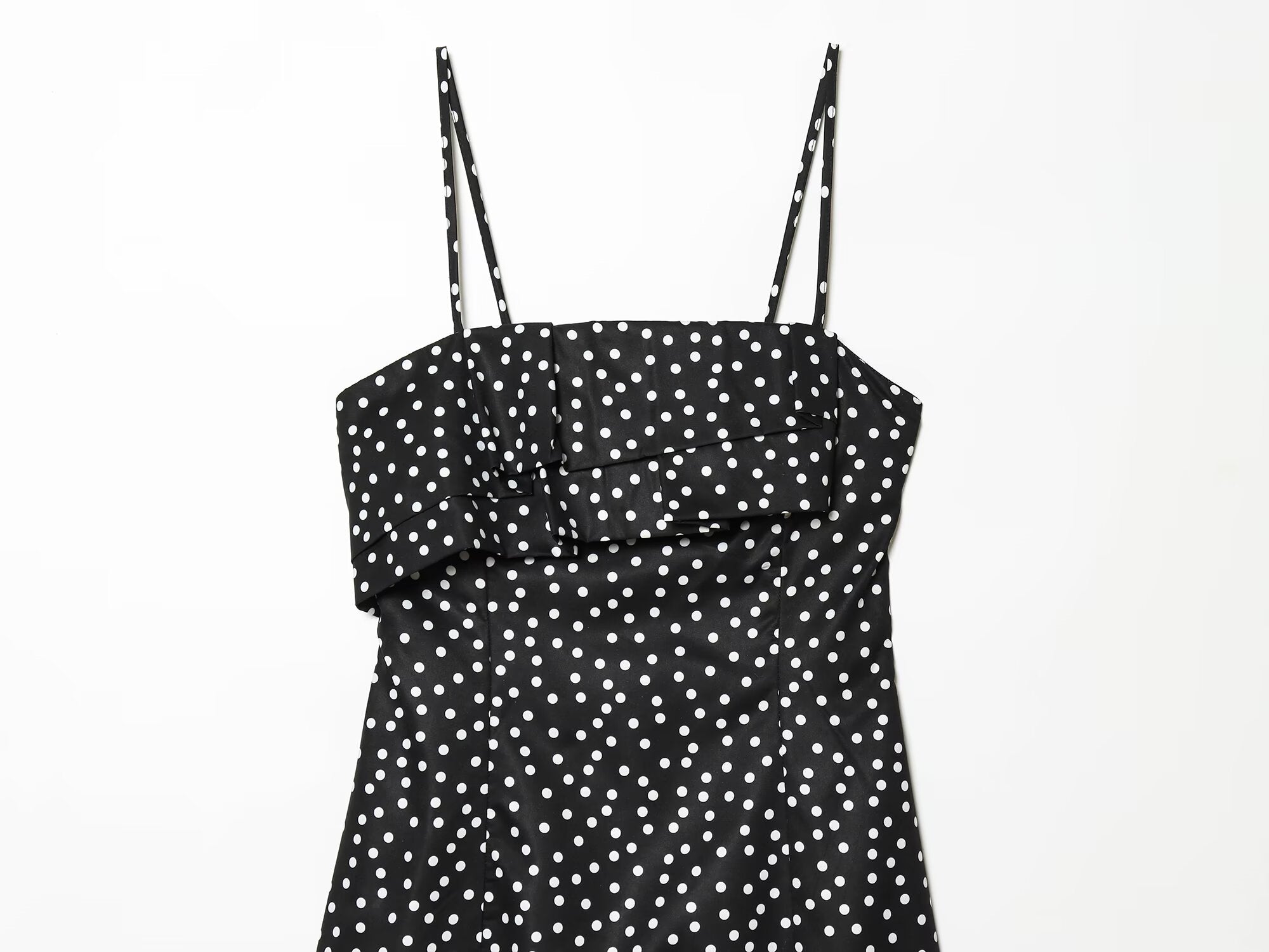 Women's polka dot suspender mini dress