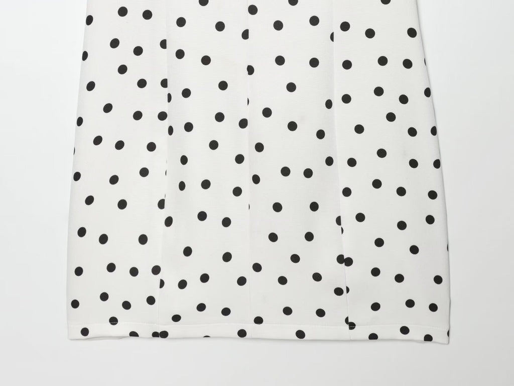 Women's bubble sleeve polka dot mini dress