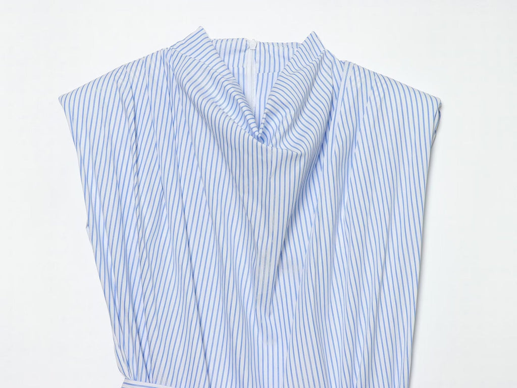 Women's metallic line decorative striped top