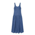 Women's cape style hem sleeveless denim dress