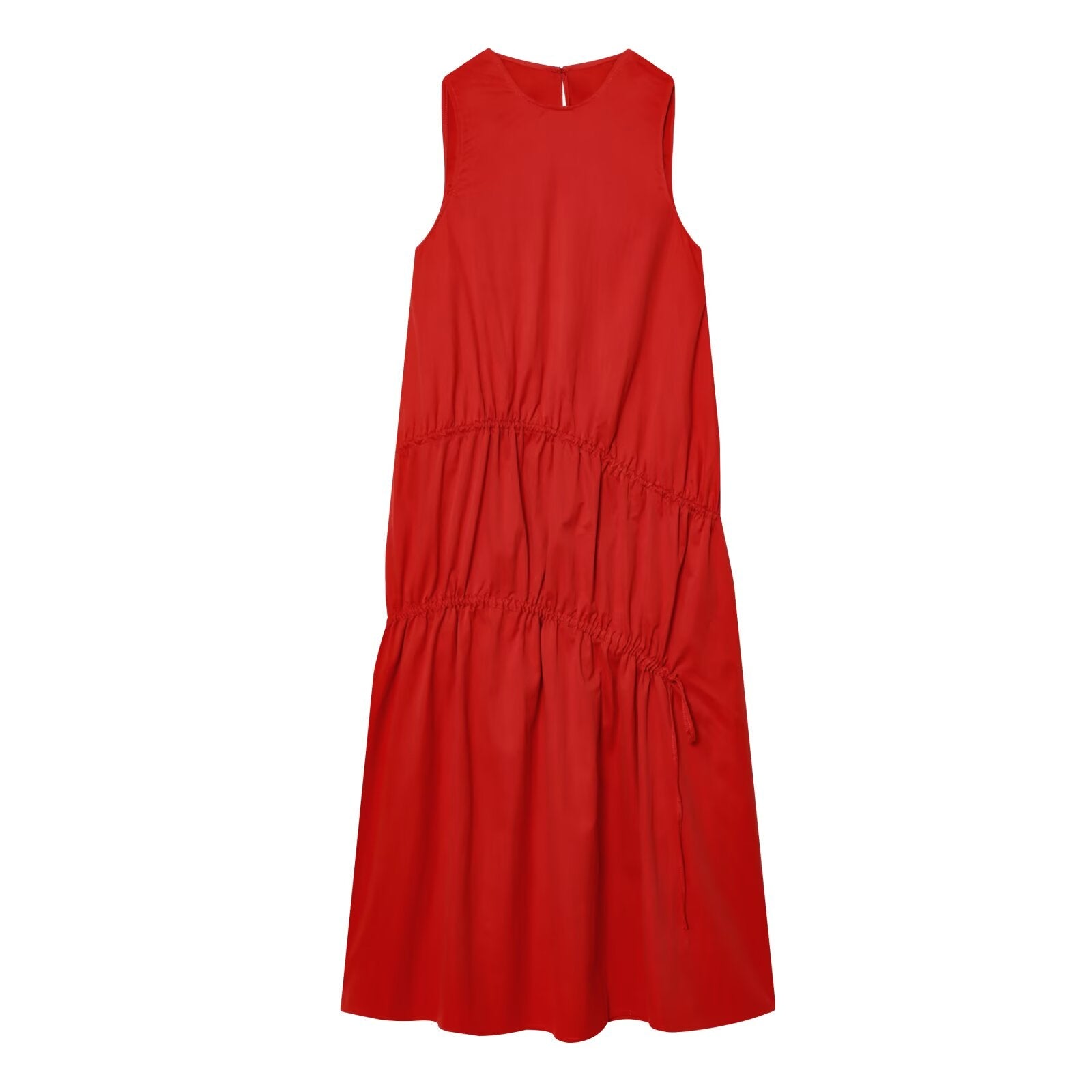 Women's bow decoration sleeveless MIDI dress