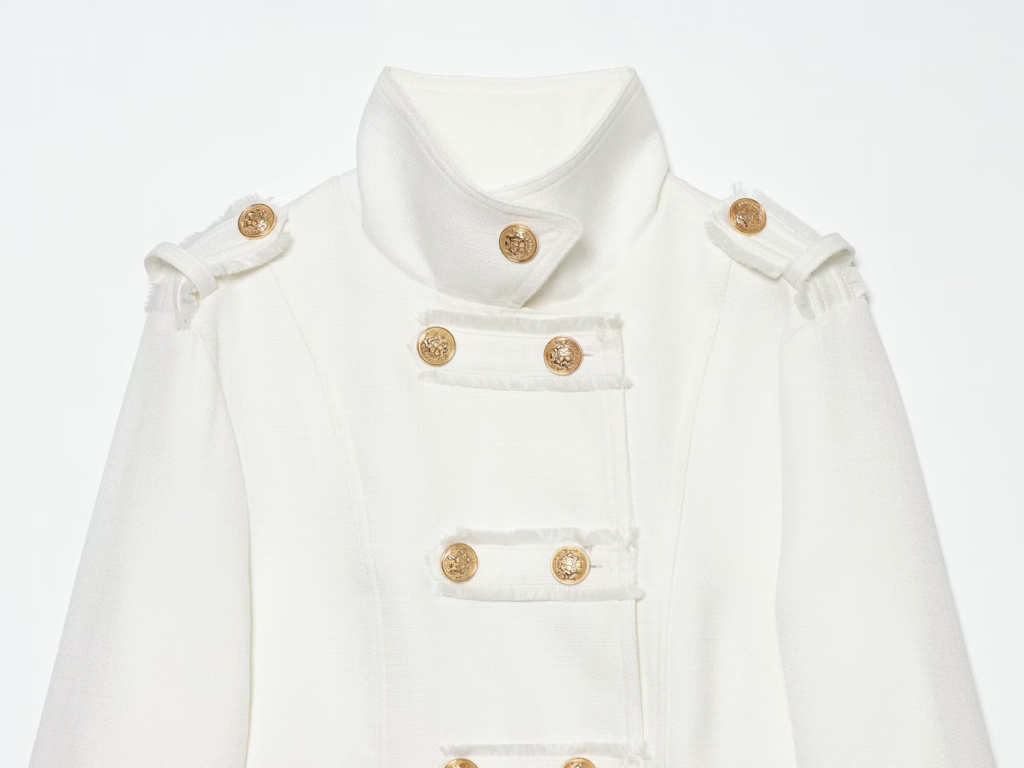 Women's standing collar double breasted short jacket