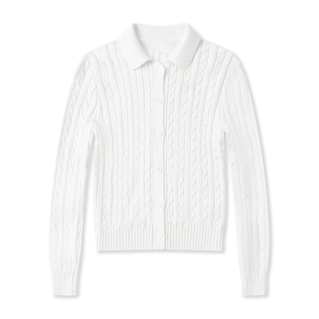 Women's New Sweater Cardigan Basic Classic Embroidered Polo Neck Slim Temperament Thin Coat