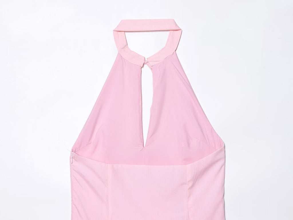 Women's backless halter neck mini dress