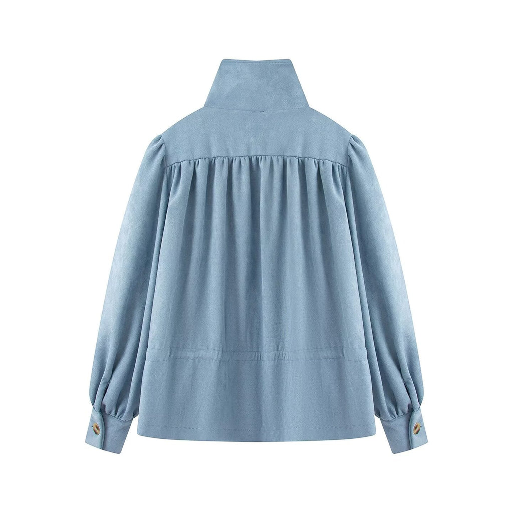 Women's bubble sleeve solid short windbreaker Coat