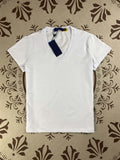 Women's New Fashion Joker Embroidered Pure Cotton Solid Color V-neck Slim T-shirt