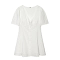 Women's hollow embroidery mini dress