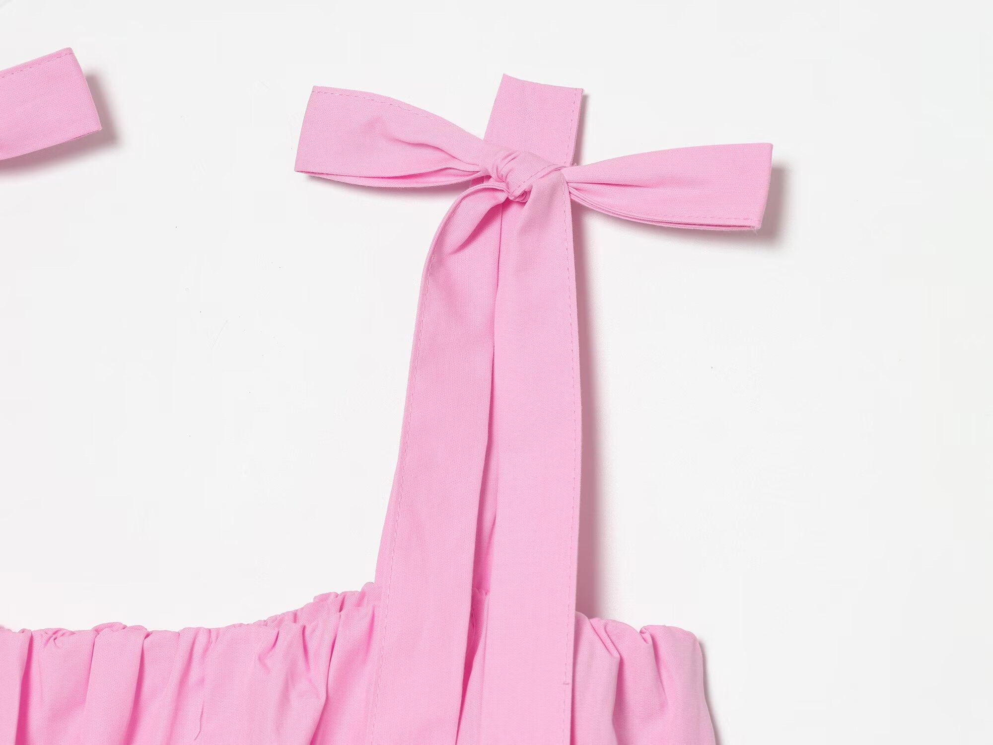Women's bow decoration poplin MIDI dress