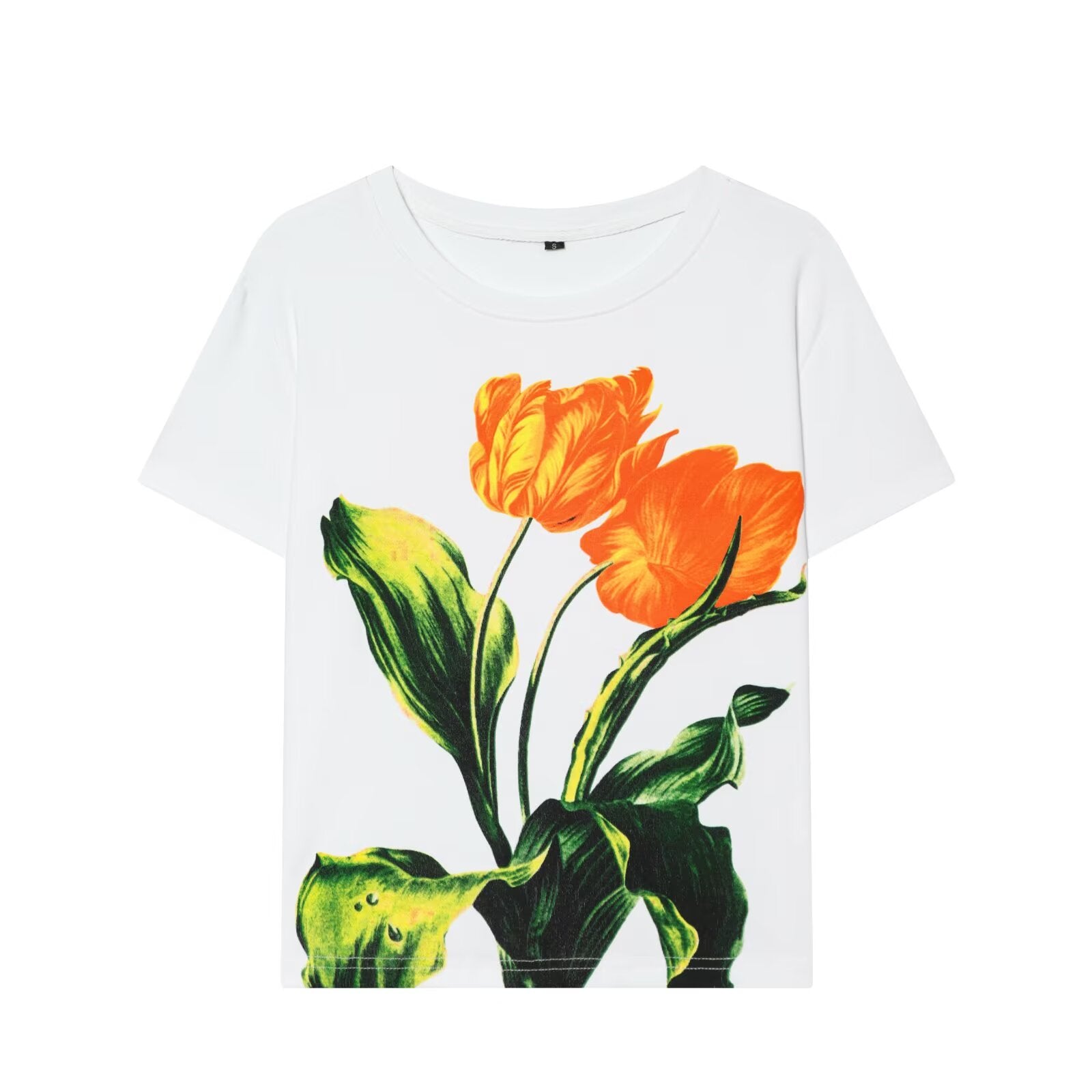 2026 multi-color printed letter T-shirt women short sleeved O-neck loose T-shirt