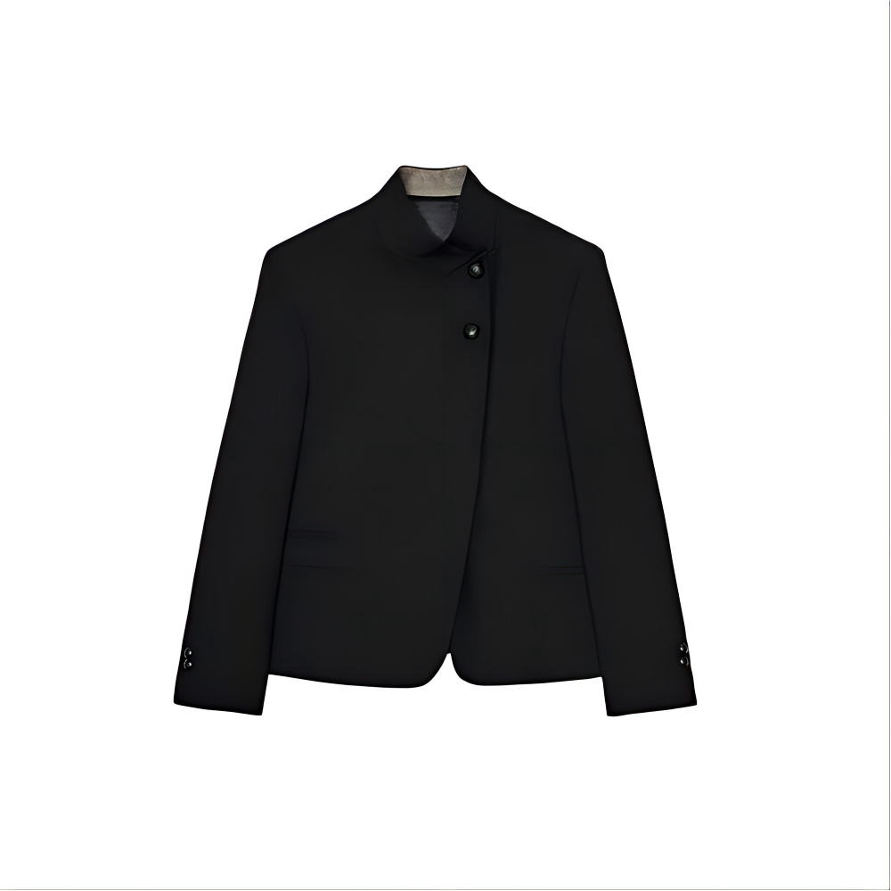 Women's breasted decorative high neck Blazer Coat