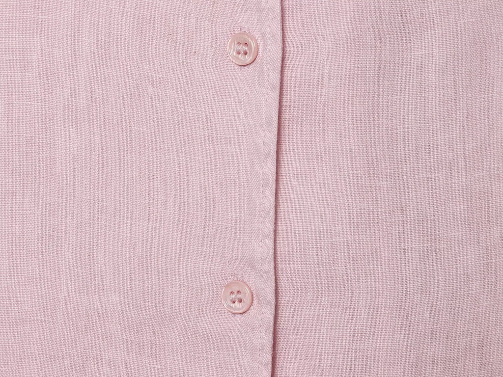 suit Women's 2 pieces pocket decoration linen blend shirt+Pants