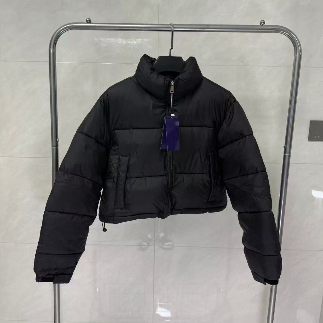 Women's new embroidery high waist short cotton-padded jacket