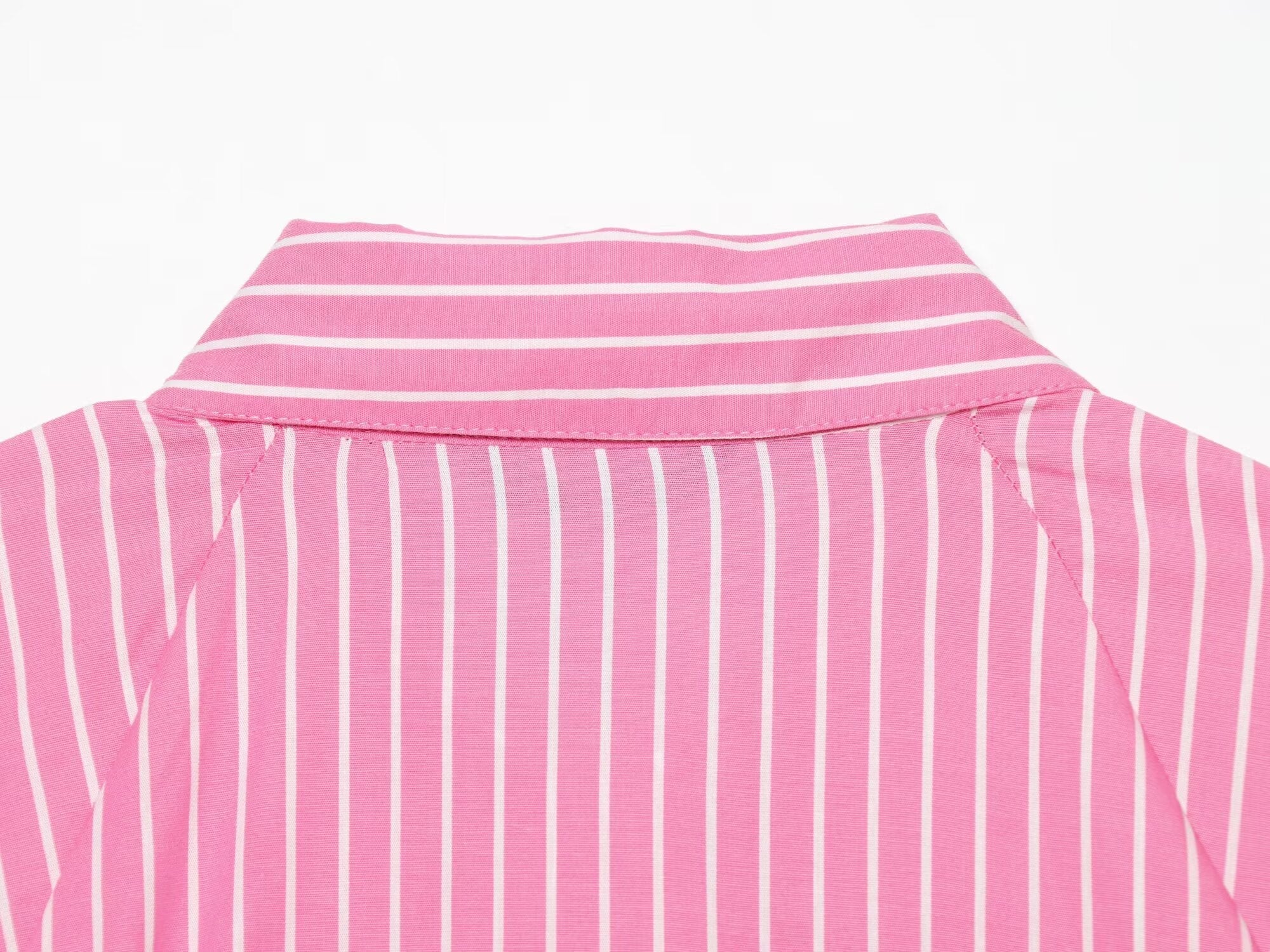 Women's casual striped poplin shirt