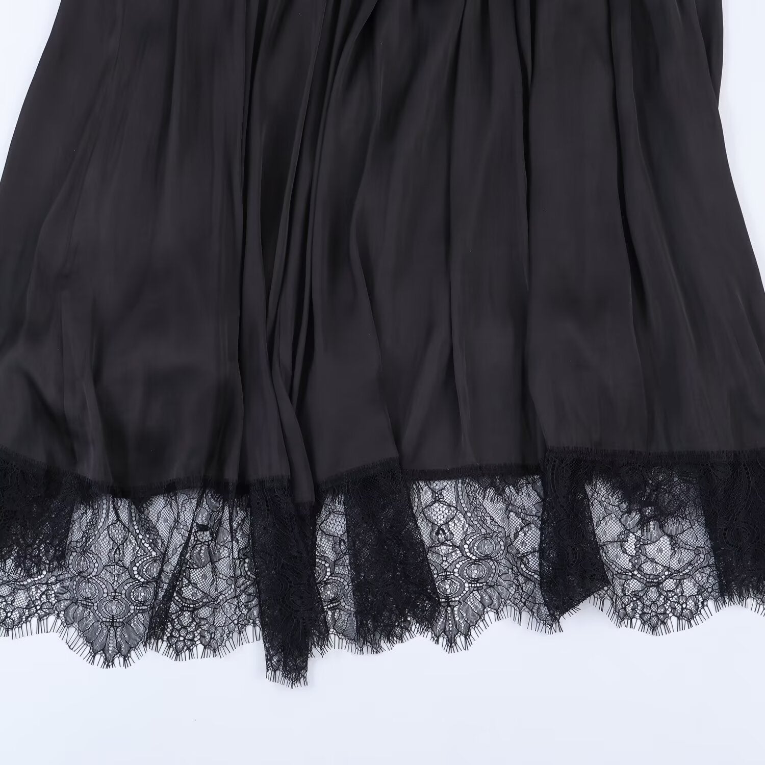 Women's satin textured hanging neck collar dress