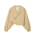 Women's buckle decoration casual short jacket