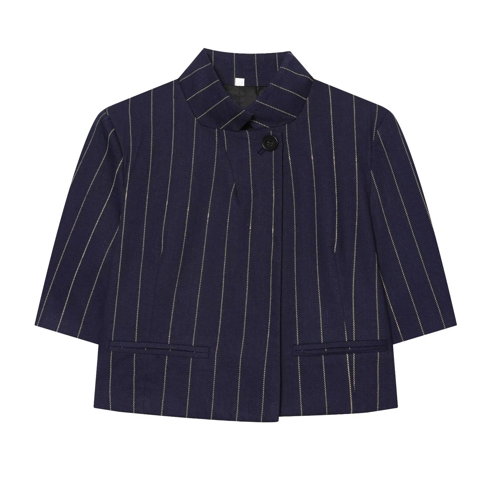 suit Women's 2 pieces linen blend striped jacket+Pants