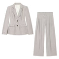 set woman 2 pieces casual linen blend pleated Blazer Coat +Pants