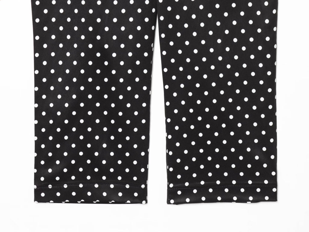Women's slim casual polka dot cropped pants