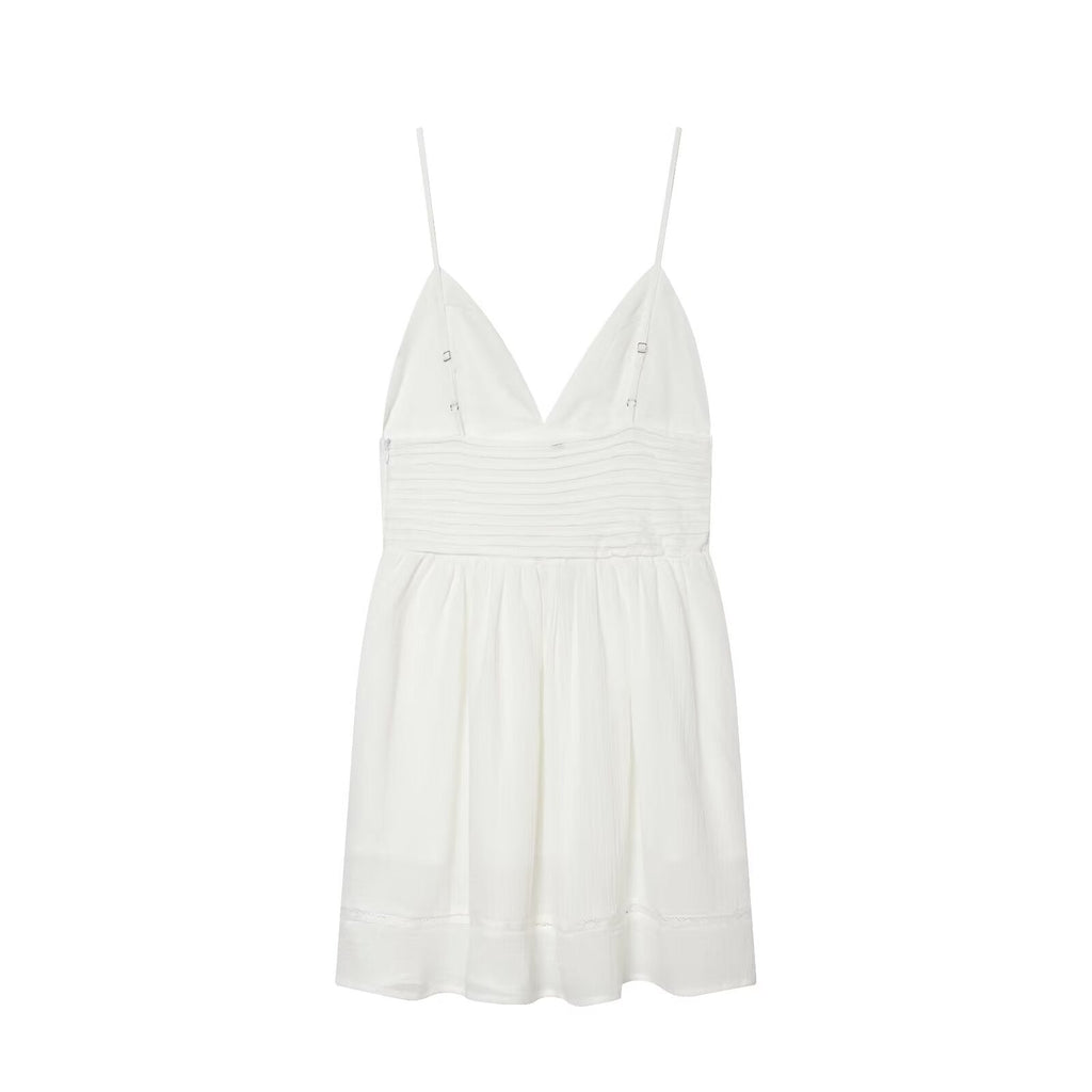 Women's embroidered suspender mini dress