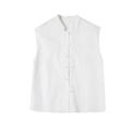 Women's casual linen blend sleeveless shirt