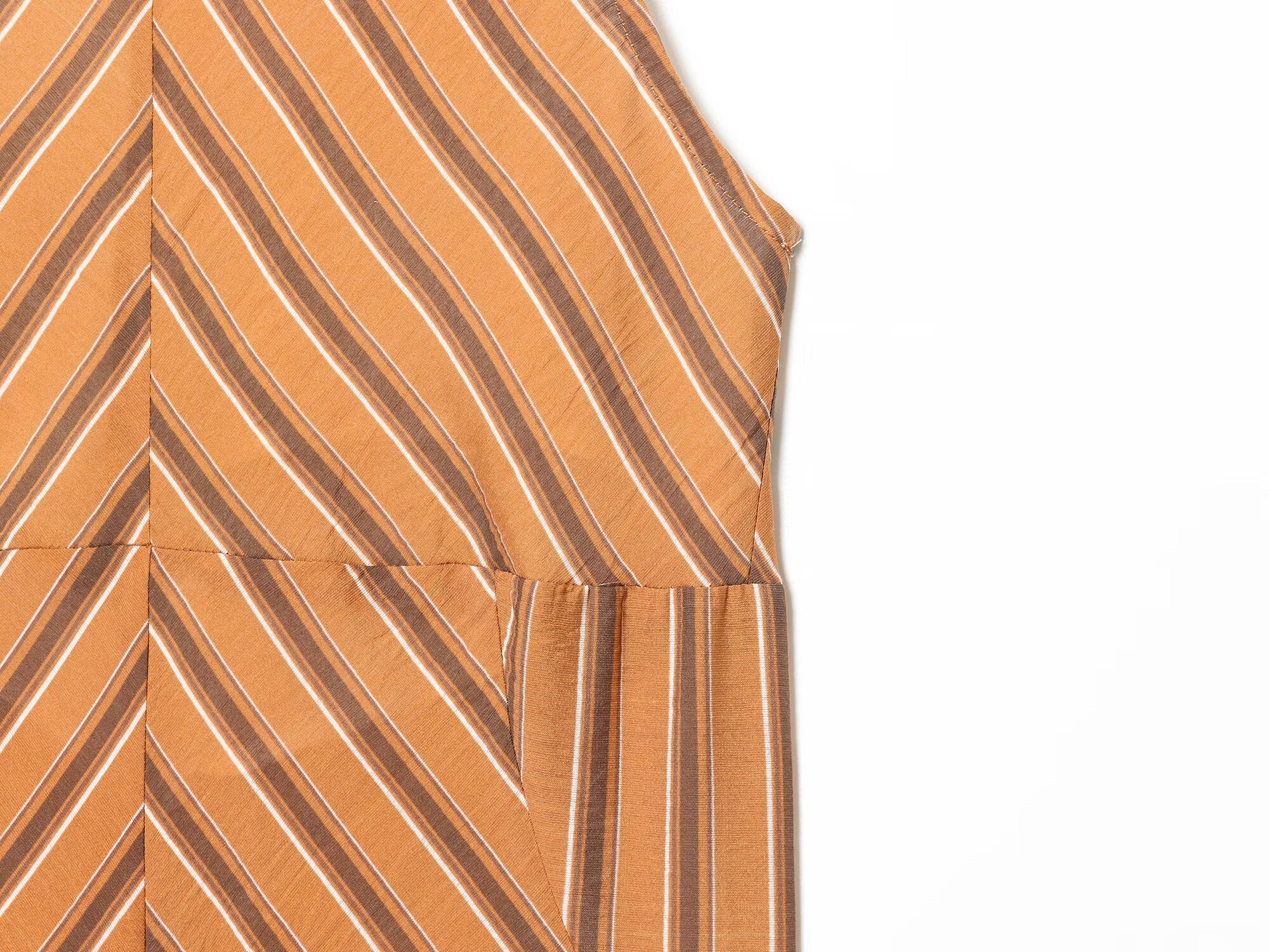 Women's sexy backless striped MIDI dress