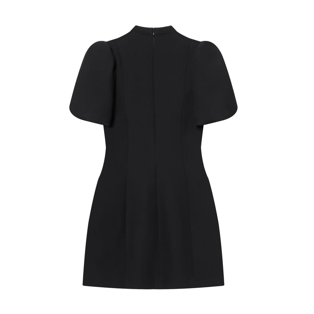 Women's O-Neck bubble sleeve mini dress