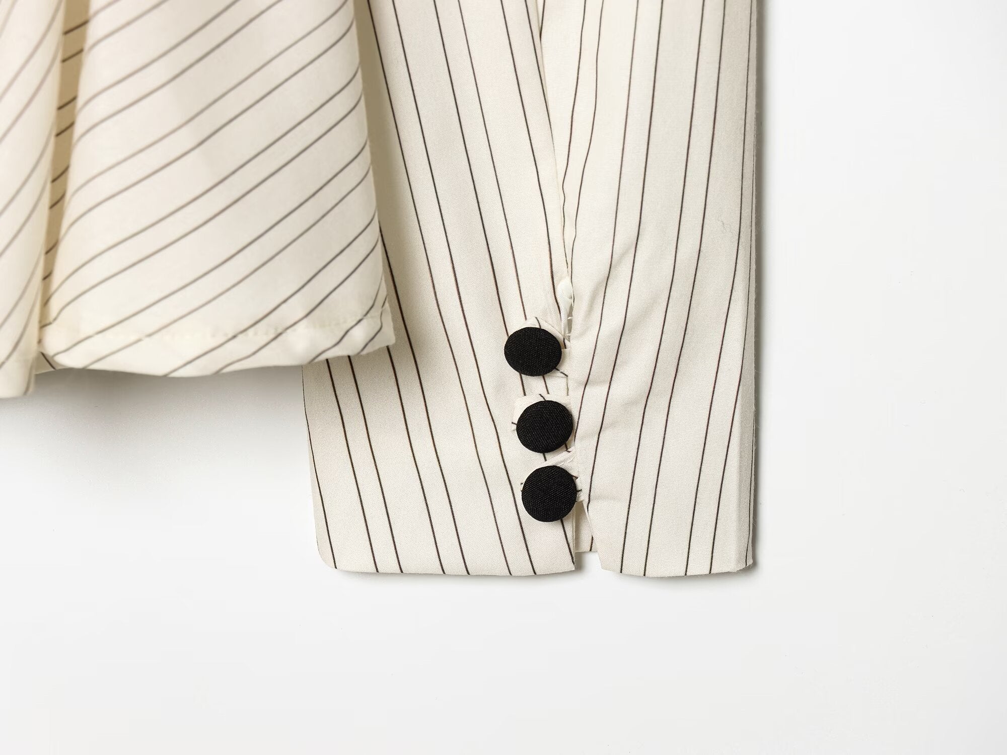 Women's short skirt style hem striped Blazer Coat