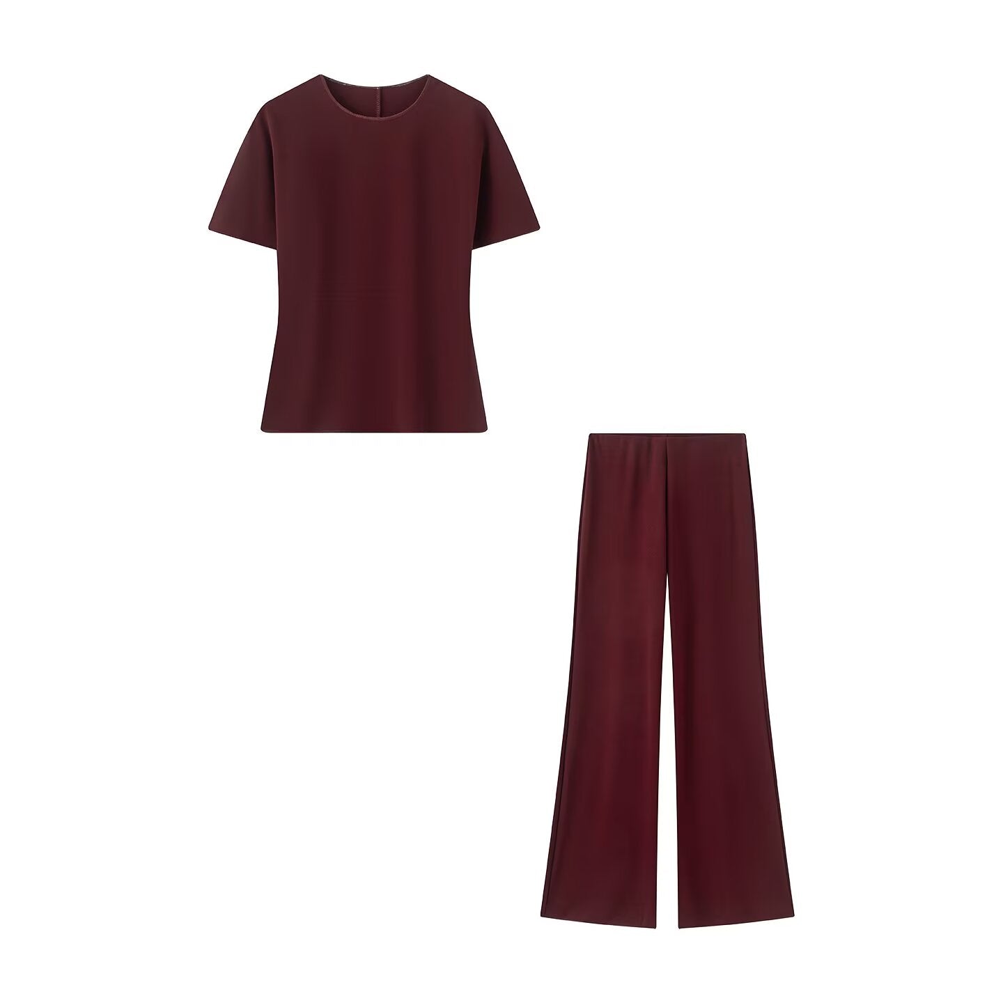 suit Women's 2 pieces backless design round neck top+Pants