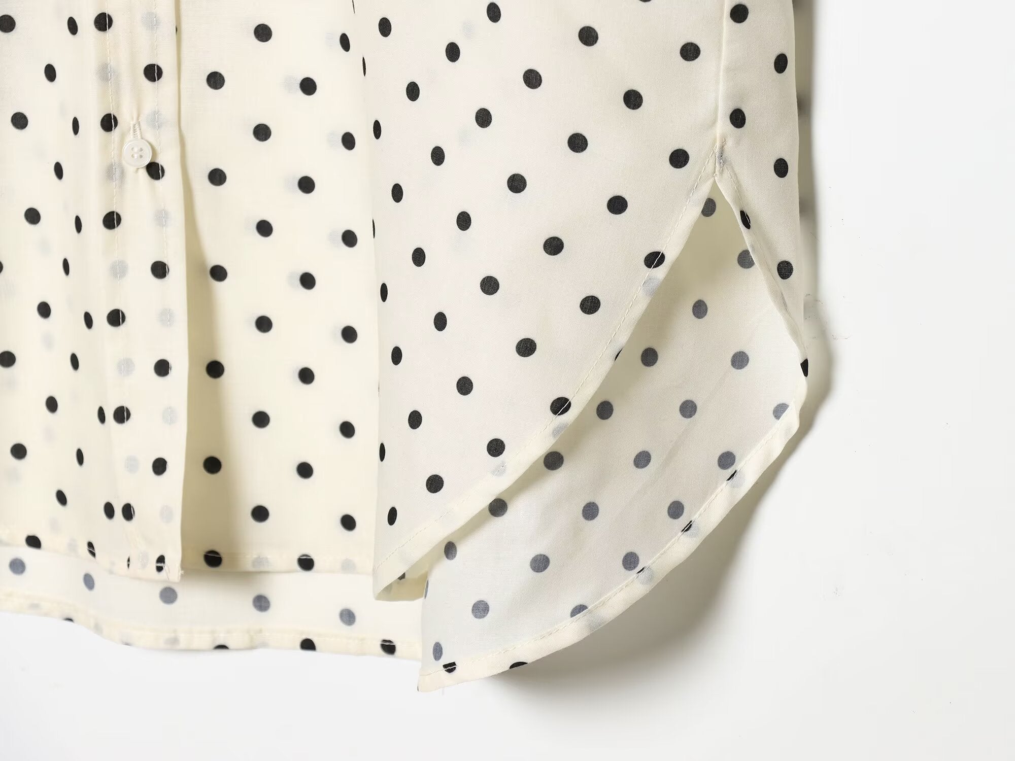 Women's retro polka dot casual Lapel shirt