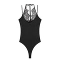 Women's patchwork lace halter neck jumpsuit