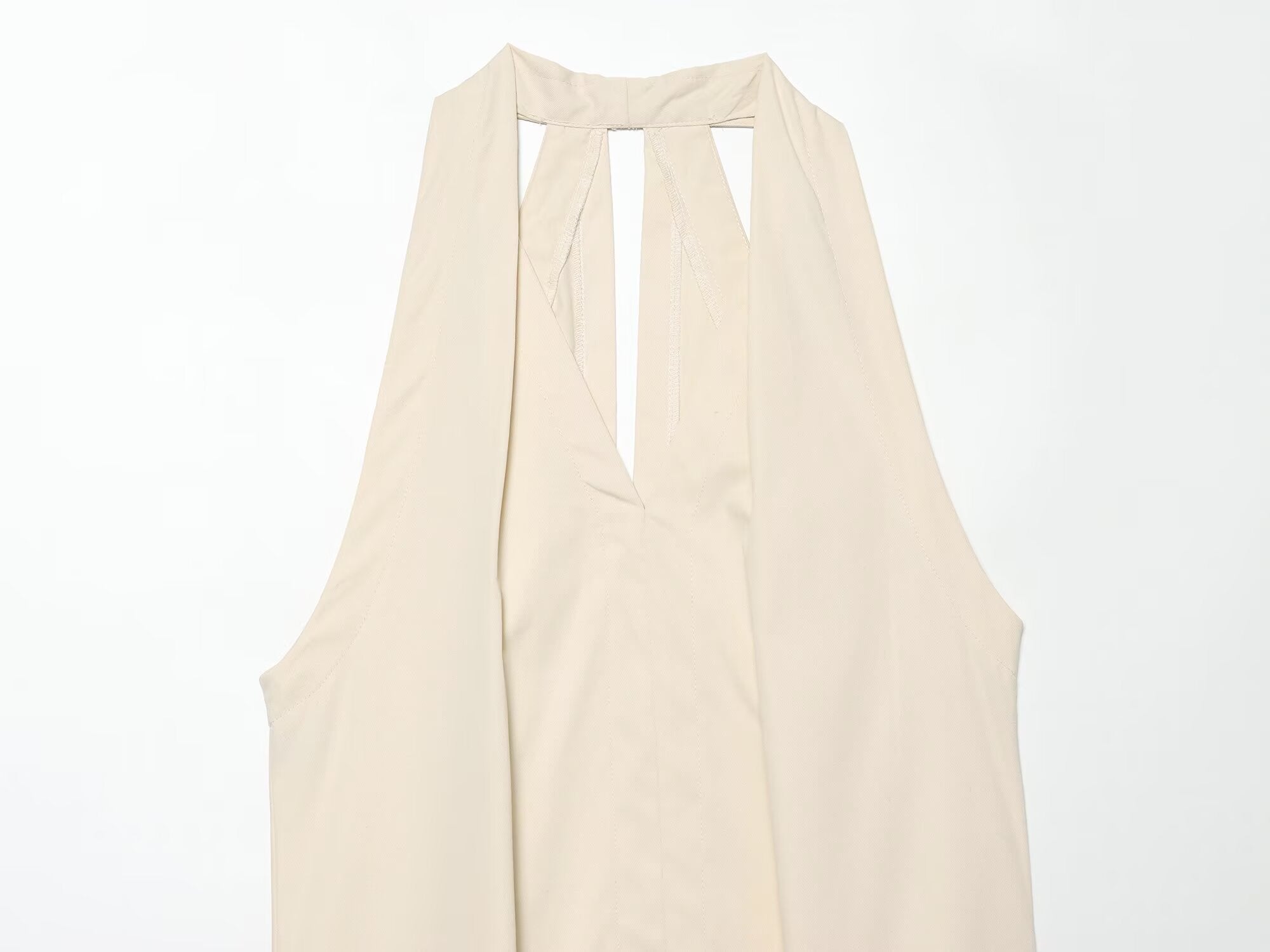 Women's tassel decoration long style hanging neck top