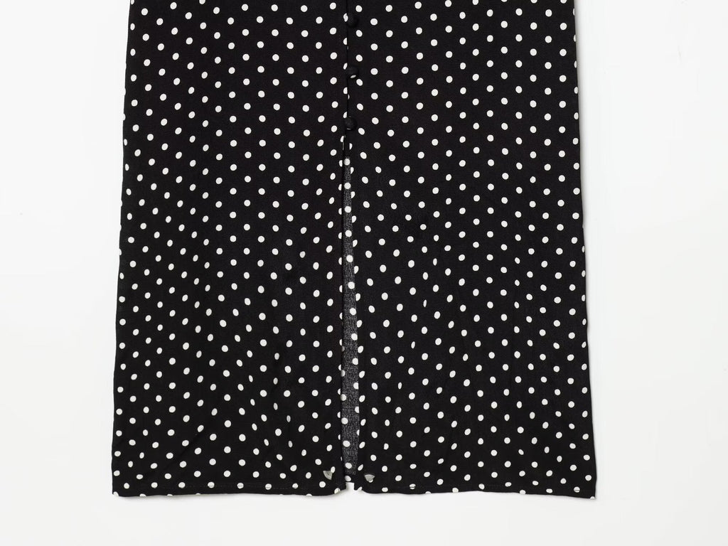 Women's long sleeved polka dot MIDI dress