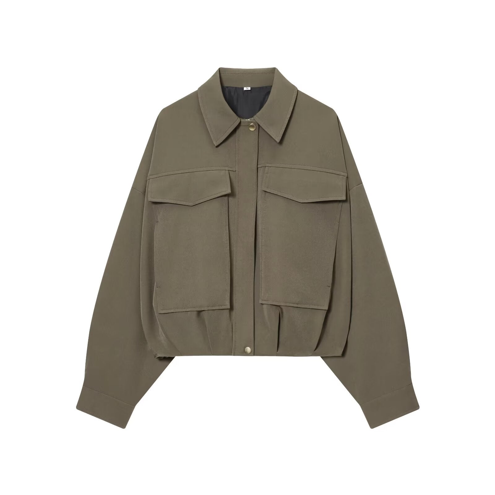 Women's new pleated hem loose pilot jacket Coat