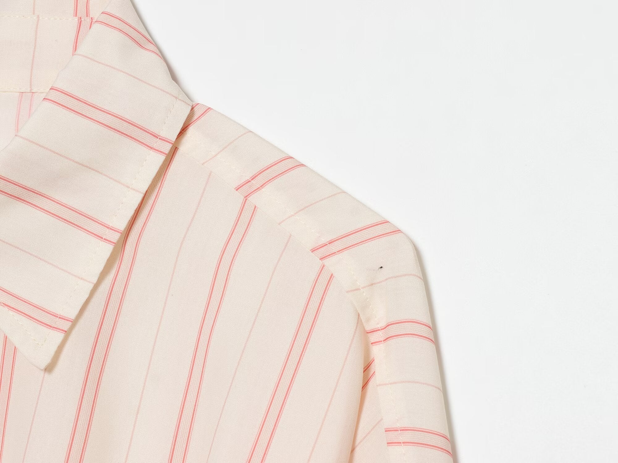 Women's lace up design loose striped shirt