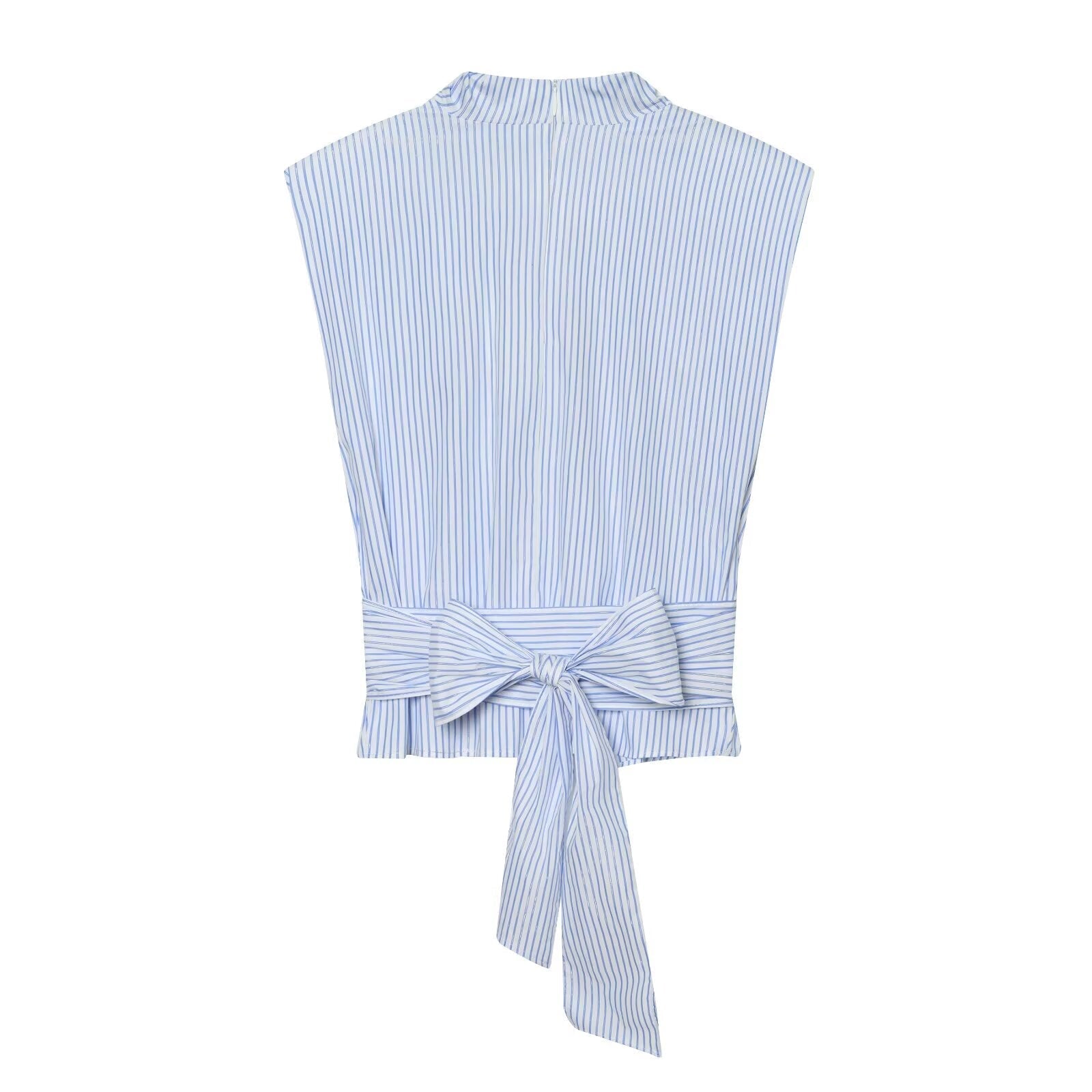 Women's metallic line decorative striped top