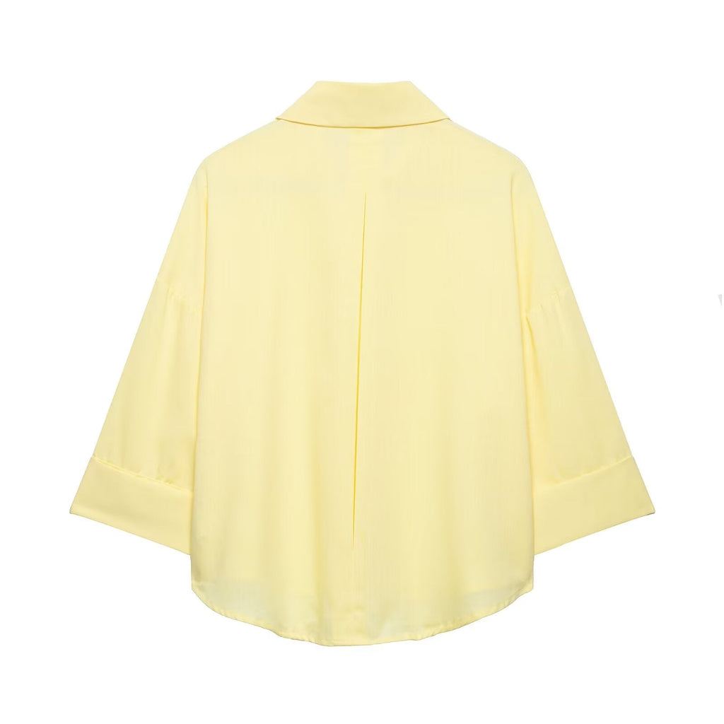 Women's casual lapel button up shirt