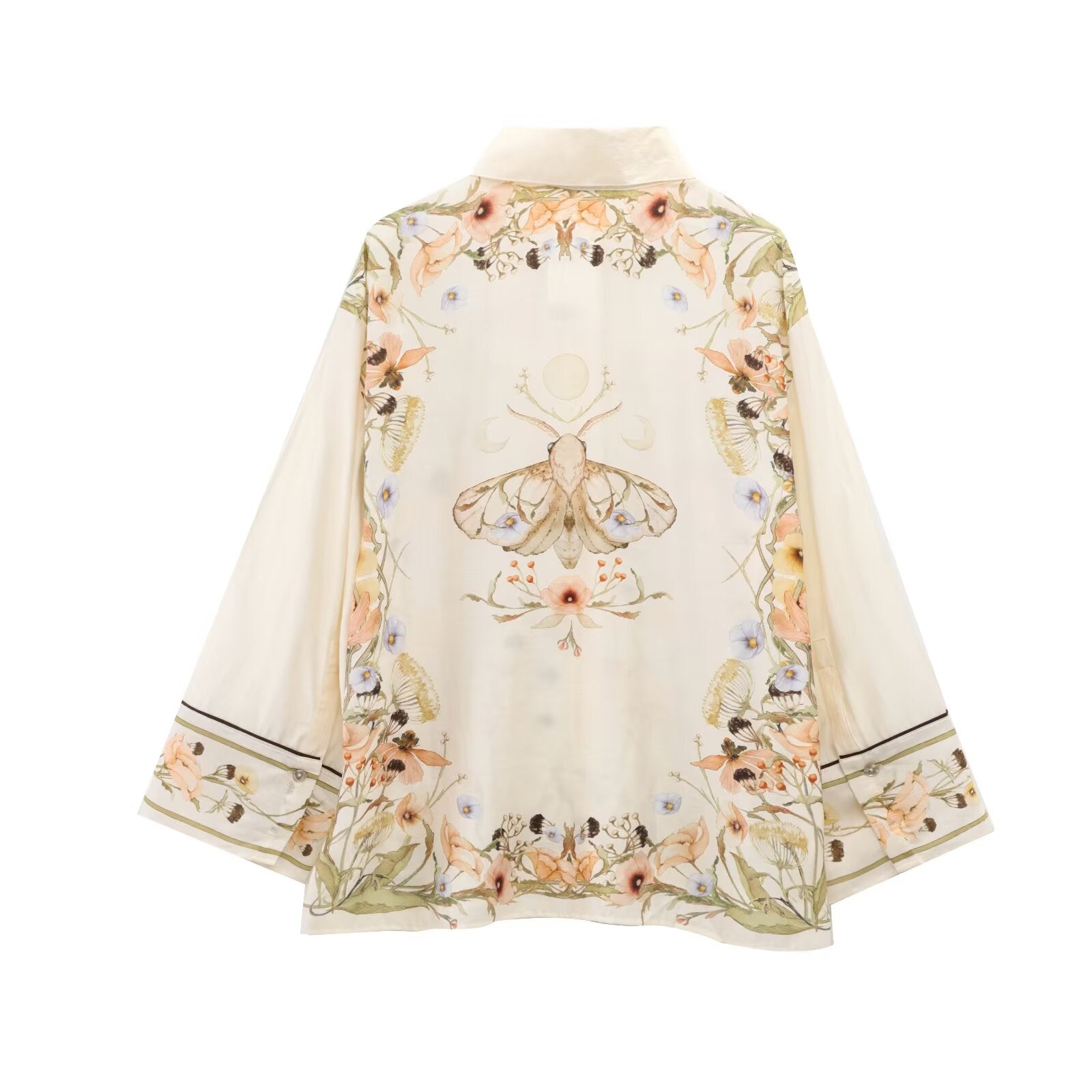 suit Women's 2 pieces loose long sleeved printed shirt+Pants