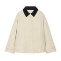 Women's loose plaid contrasting collar jacket