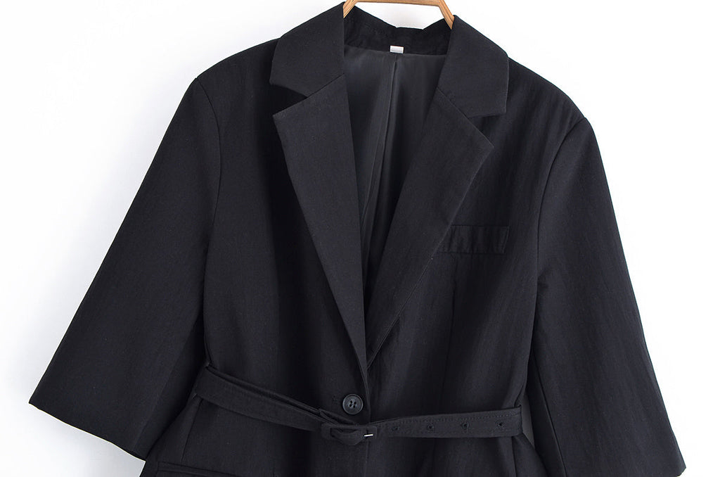suit Women's 2 pieces five quarter sleeve lace up  Blazer Coat+shorts