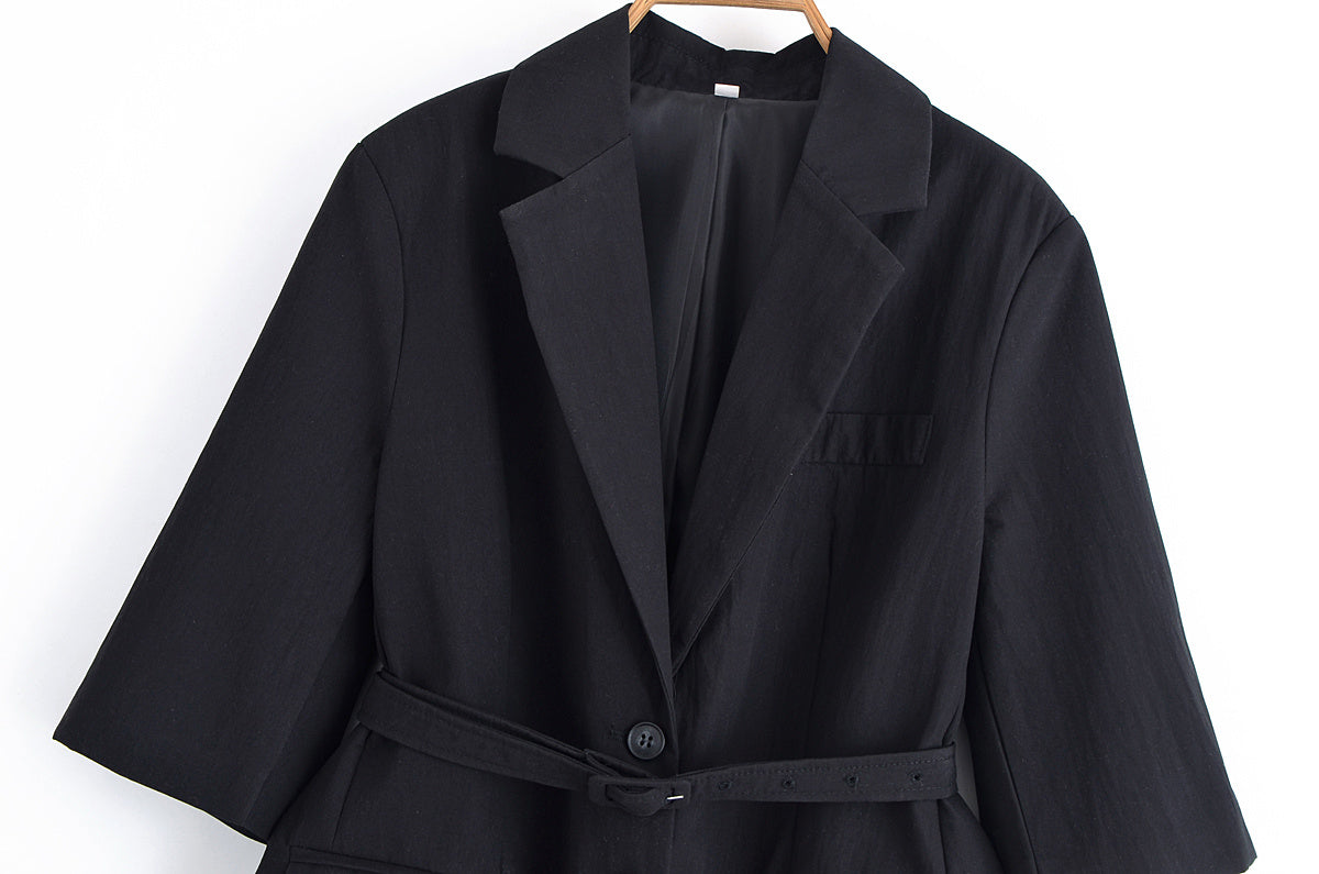suit Women's 2 pieces five quarter sleeve lace up  Blazer Coat+shorts