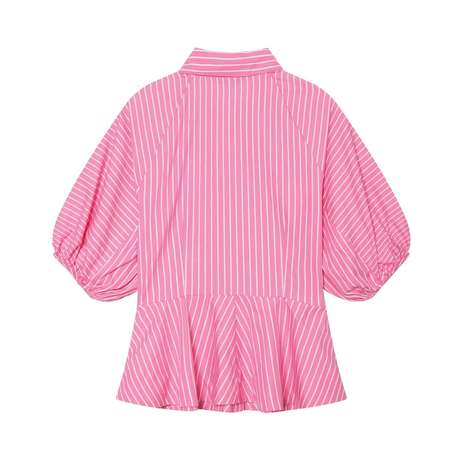 Women's casual striped poplin shirt