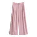 Women's loose double pleated casual pants