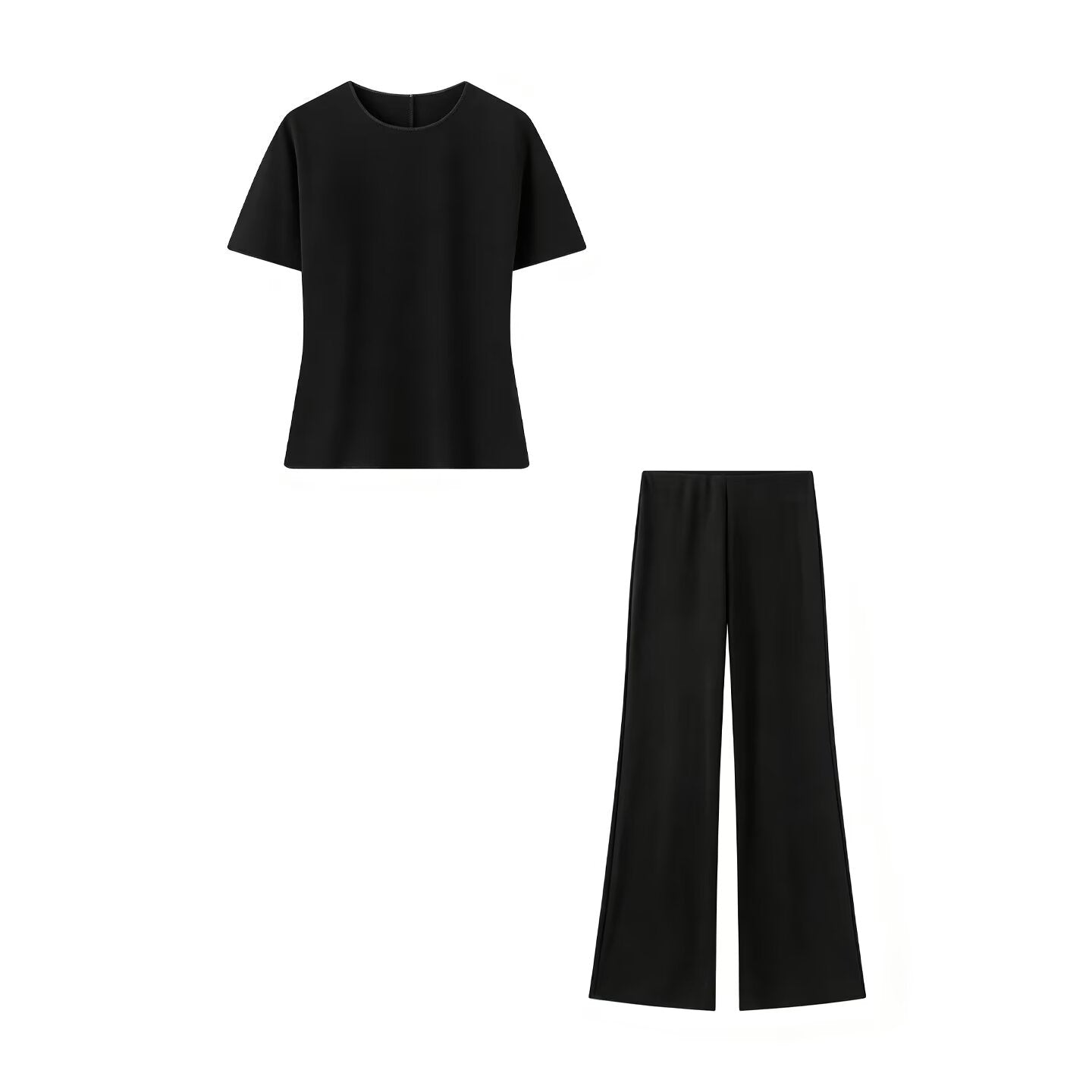 suit Women's 2 pieces backless design round neck top+Pants